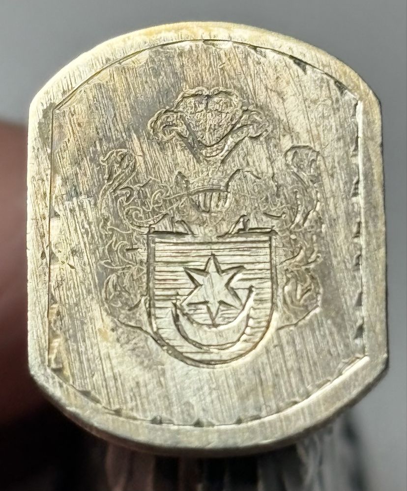 Pieczęć Herbu Leliwa srebro Francja XIX wiek