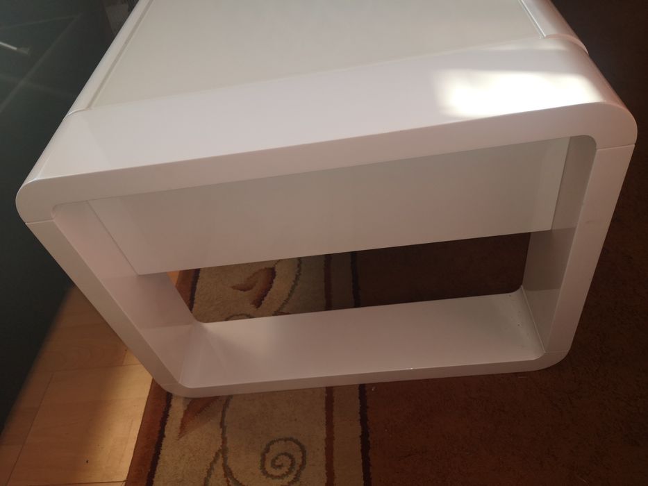 Ława biała prostokątna składana