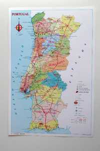 Mapa de Portugal Plastificado anos 80-90