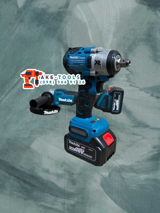 Безщітковий набір Makita 2/1 Гайковерт DTW650 Болгарка DGA504 Для СТО