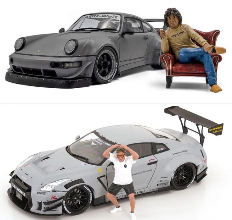 Miniaturas 1/18 mais figura dos fundadores RBW e LBWK