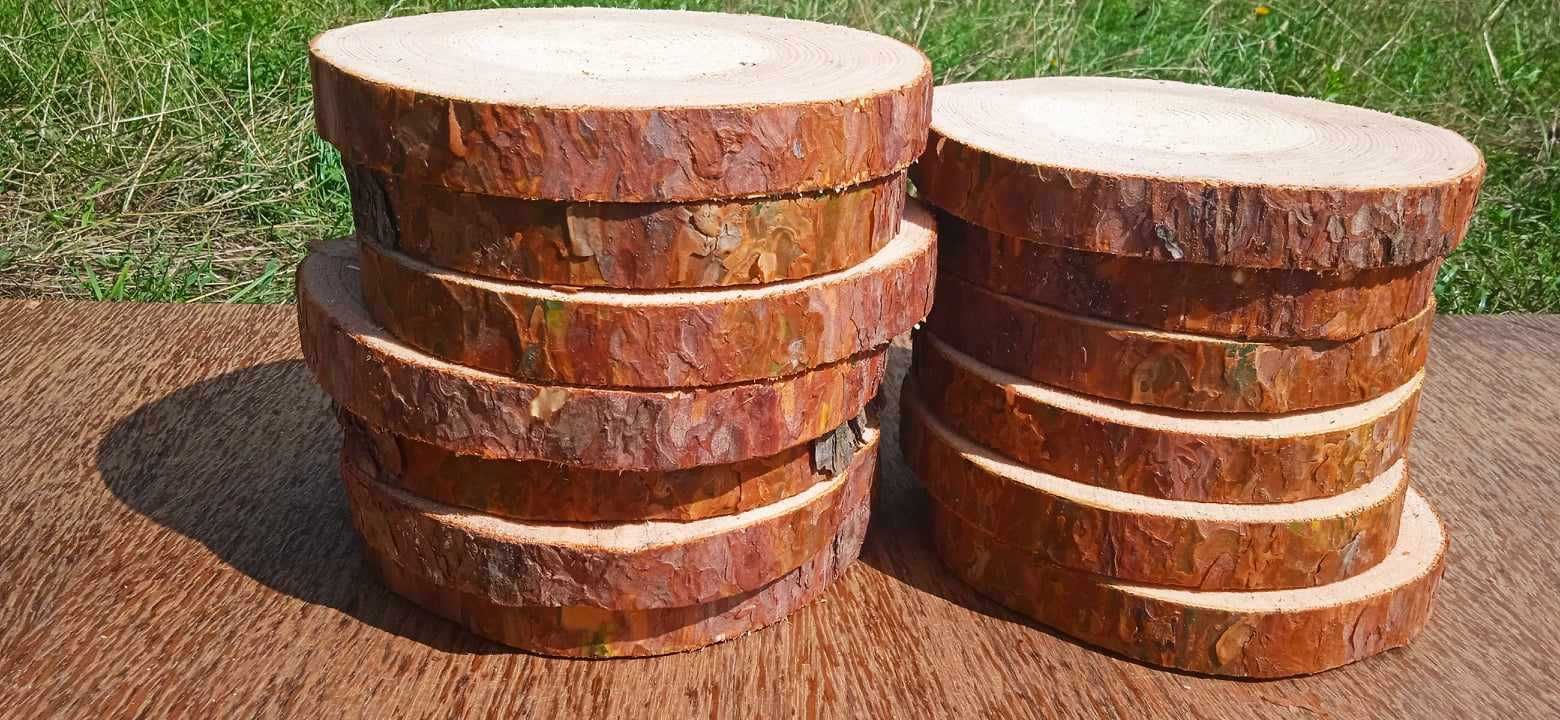 Plastry drewna, 30 sztuk, 15-20 cm, krążki drewniane, sosnowe