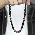 Colar Masculino Pedras Naturais Olho de Tigre - Pulseiras Me4You