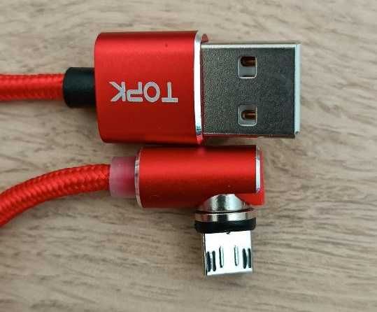 Магнитный кабель, провод зарядки Topk, micro-usb, 2метра