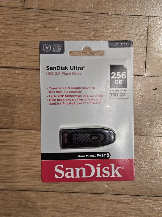 Флеш-накопичувач SanDisk USB 3.0 Ultra 256Gb (130Mb/s) Black