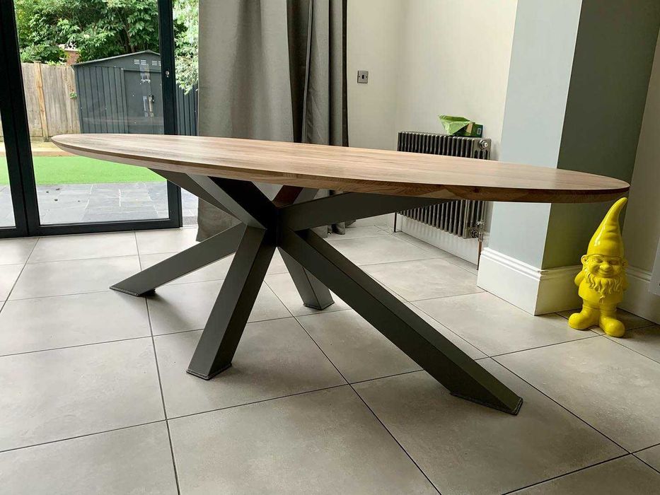 Stół z litego drewna dębowego 80x160 cm + metalowe nogi