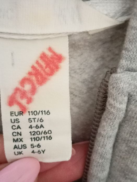 Bluza H&M rozpinana szara rozmiar 110/116