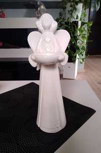 Duży porcelanowy anioł aniołek na podgrzewacz
