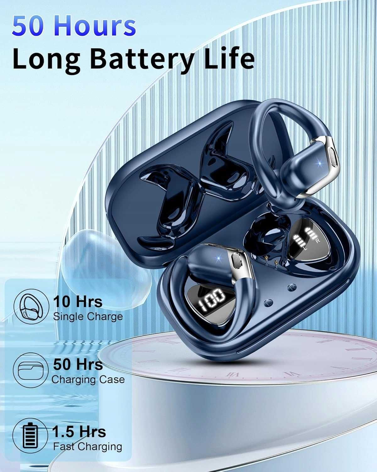 CHALVH B01 bezprzewodowe Słuchawki Bluetooth 5.4 mikrofon IP7 50h