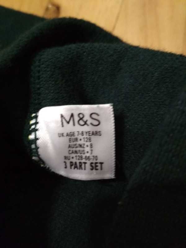 M&S ciemnozielone rajstopki dla dziewczynki rozm. 128