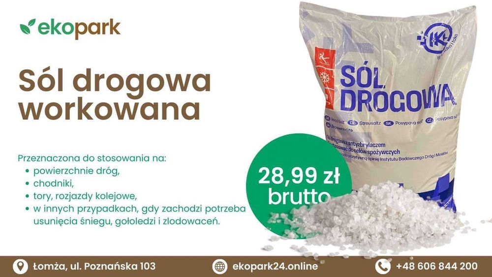 Sól Drogowa z antyzbrylaczem Eko Park Łomża