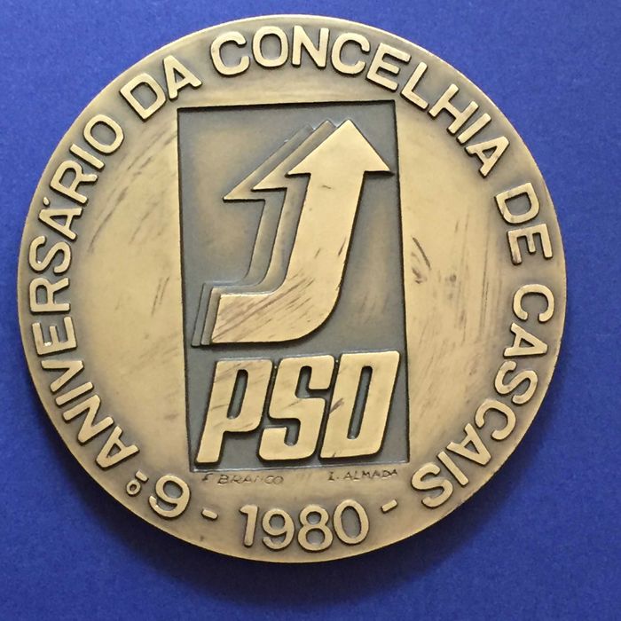 medalha PSD Concelhia de CASCAIS 1980 - 80mm