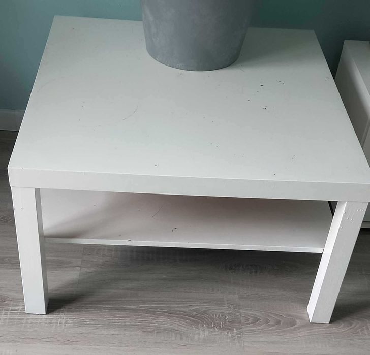 Stolik biały 78 x 78 cm, wysokość 45 cm