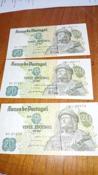 Notas 20$00 numeração seguida