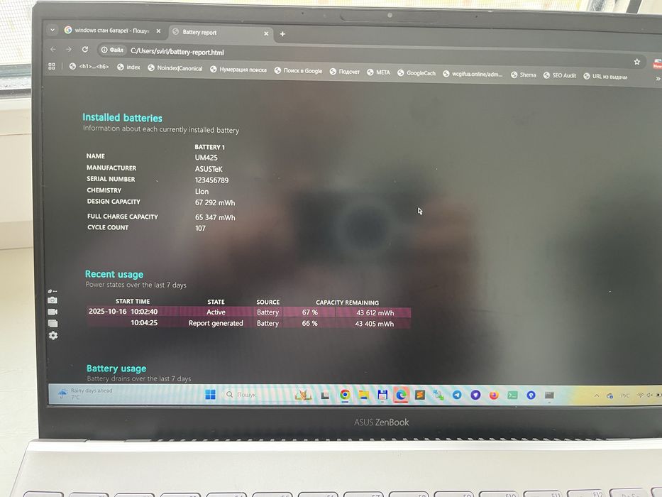Ноутбук Asus ZenBook UM425l 14’ HDD-500GB RAM-16GB