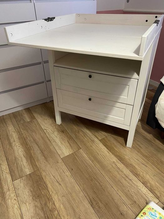 Komoda z przewijakiem IKEA Sundvik biała + mata do przewijania