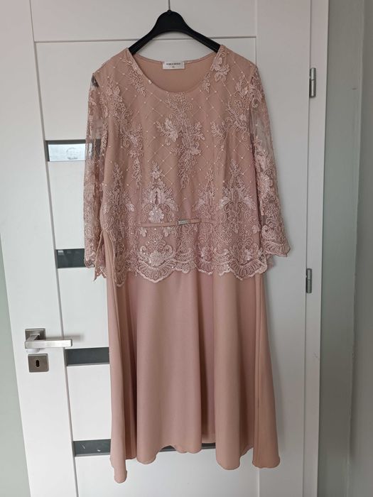 Sukienka XL na wesele komunię koktajlowa z koronką World Design