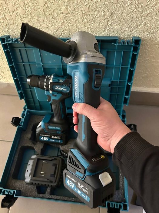 Безщітковий Набір 2в1 Шуруповерт + Болгарка 2 АКБ