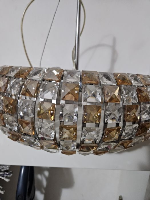 Lampa ITALUX błyszcząca, srebrno złota