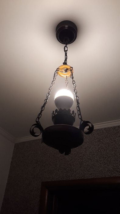 Lampa retro LED żyrandol łańcuch metal