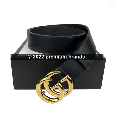 Pasek Gucci GG Marmont z błyszczącą klamerką 120 cm, pudełko