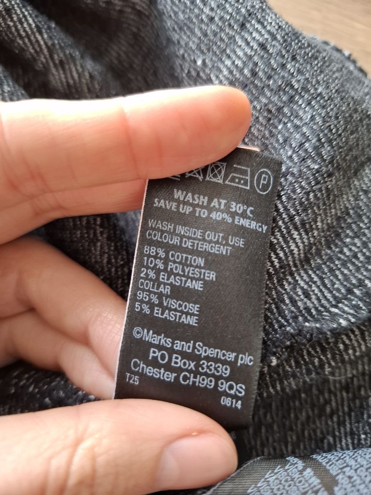 Sukienka w literę A trapezowa bawełna czarna XL 42 na