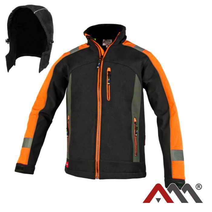 Wodo/wiatroszczelna  kurtka robocza Softshell pasy odblaskowe
