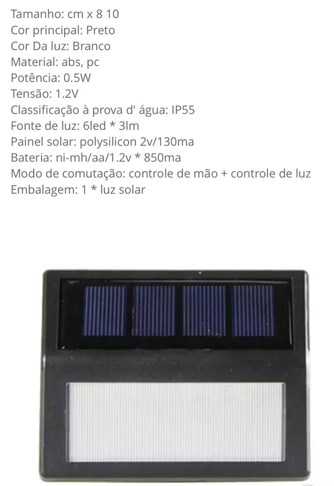 Luz solar - Preto