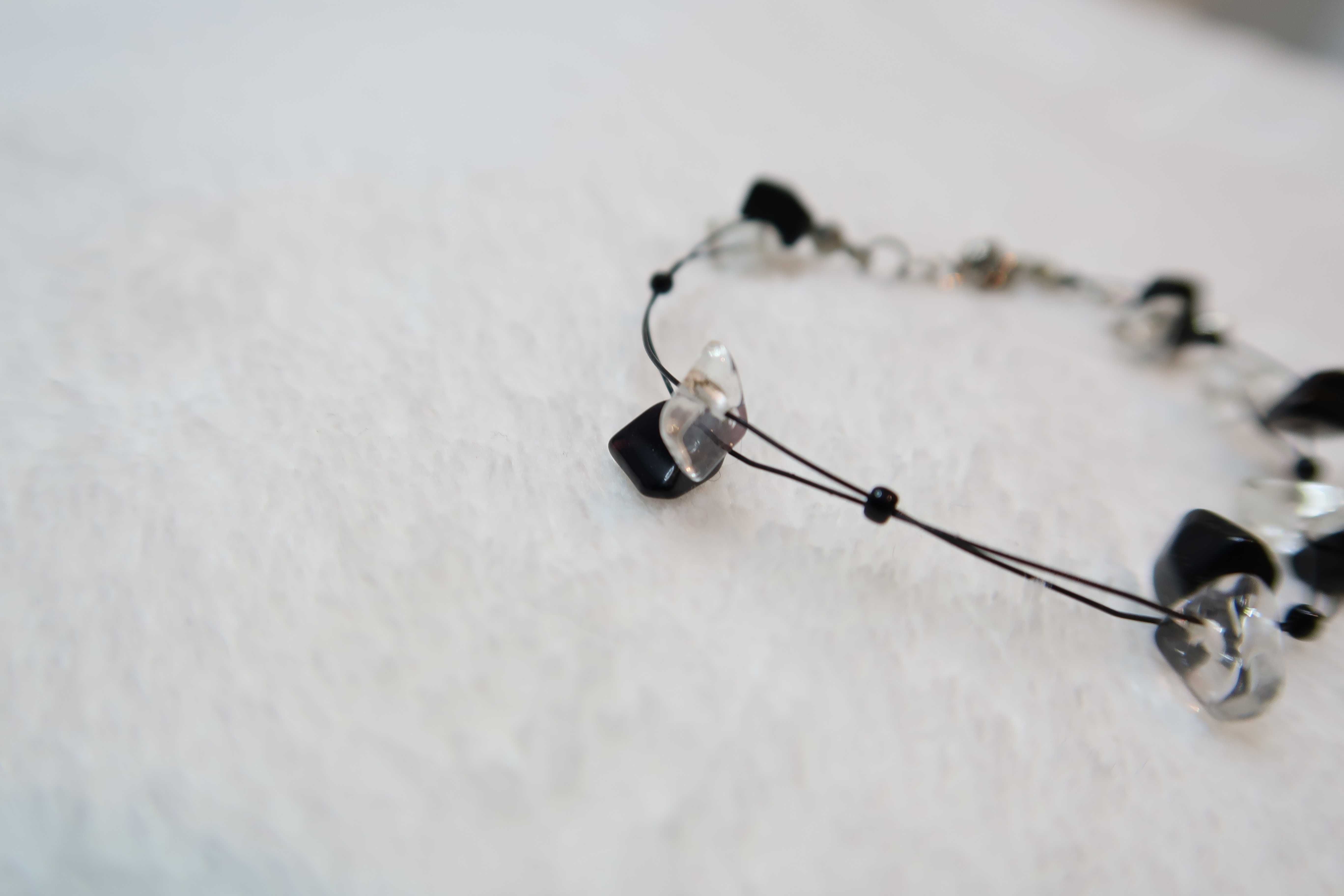 Bransoletka kamienie onyks delikatna ręcznie robiona handmade 18
