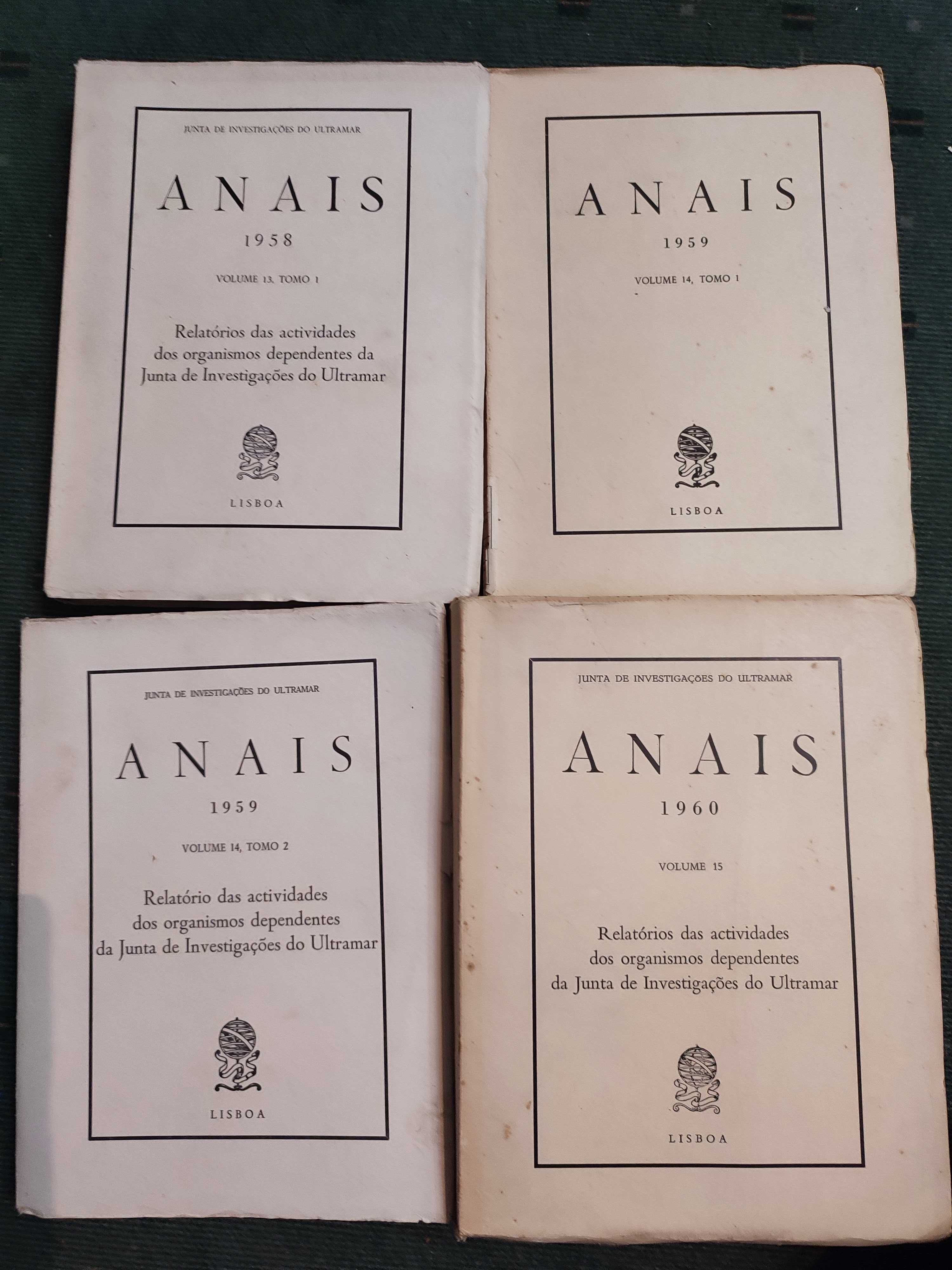 Anais da Junta de Investigações do Ultramar - 4 Vol- 1958 a 1960