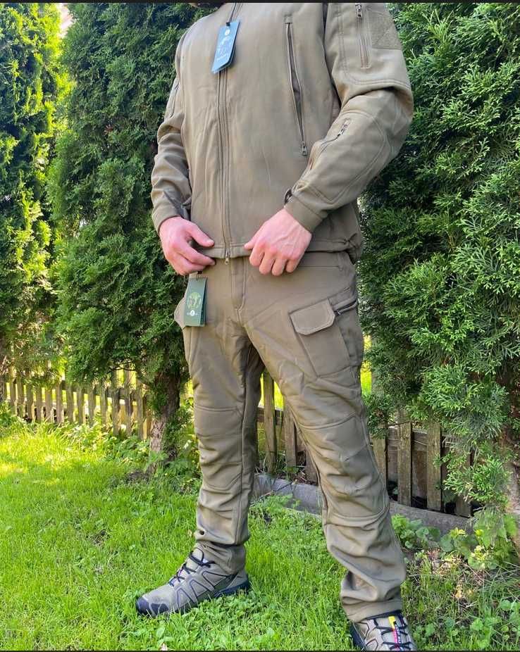 Костюм Softshell Чоловічий тактичний одяг Військова форма Олива Койот.