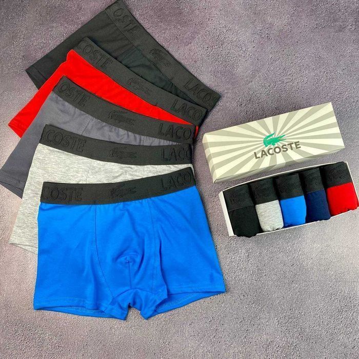 Чоловічі труси Lacoste 3D. Мужские боксеры Лакост, хлопок