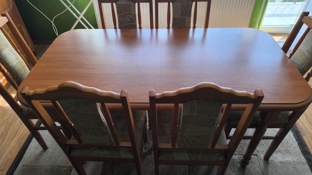 Meblościanka, stół 6 krzesel bardzo dobry stan
