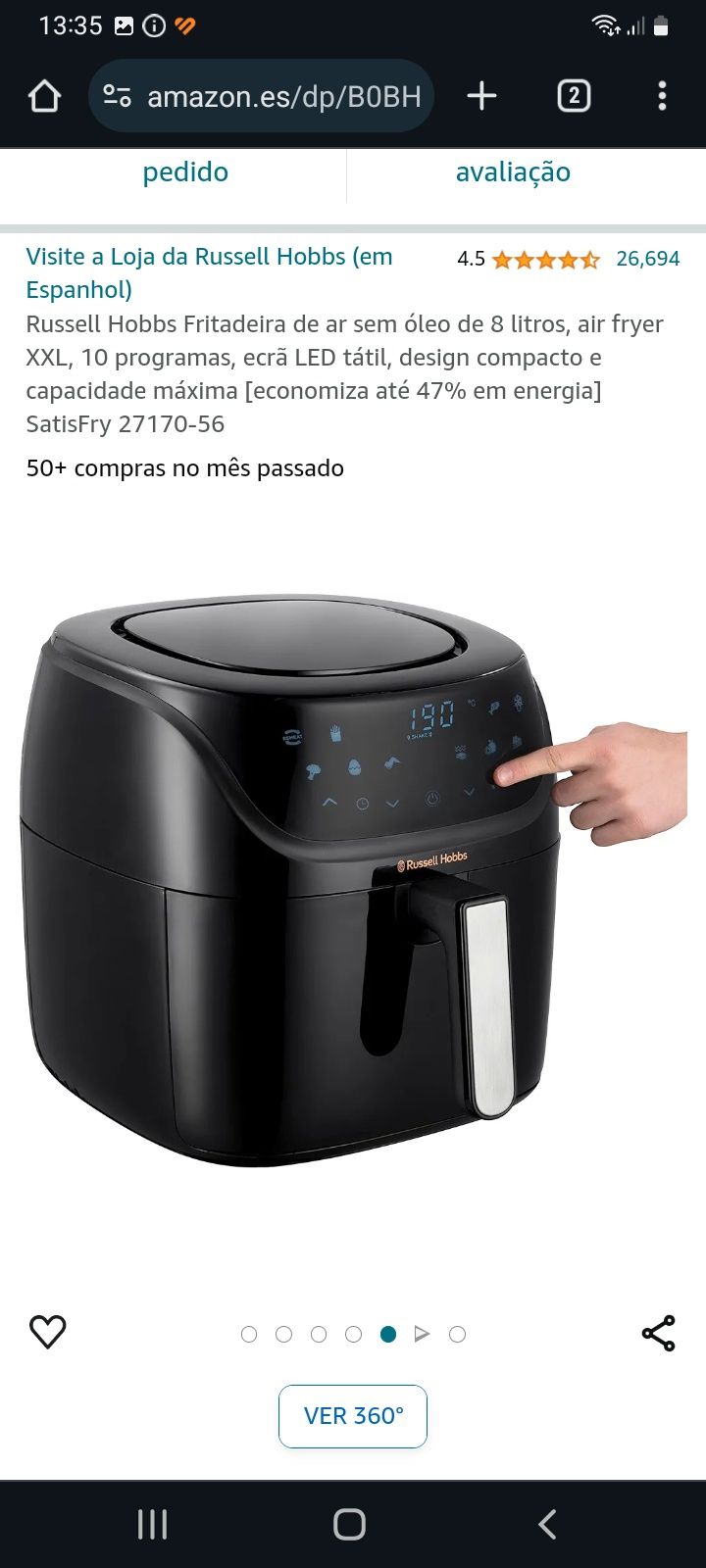 Vendo airfryer Russel Hobbs 8l