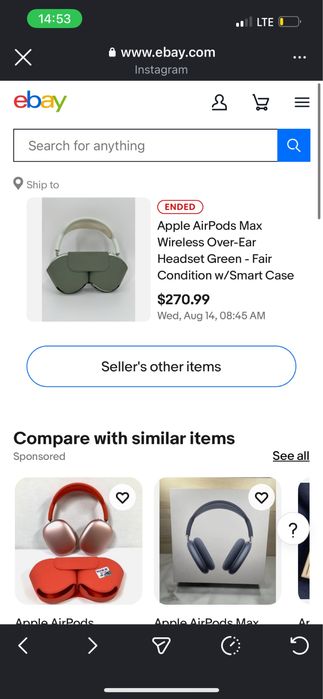 Airpods Max Green. Ebay