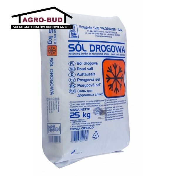 Sól drogowa 25kg z antyzbrylaczem Kłodawa