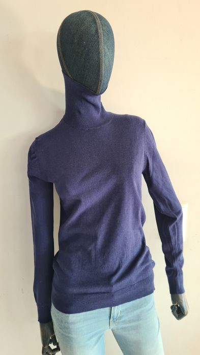 Golf Massimo Dutti.  Wełna i Jedwab. Rozmiar L / M. Granatowy