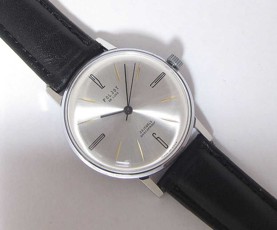 Новый ремешок ПОЛЕТ POLJOT de luxe СССР часы ультра тонкие
