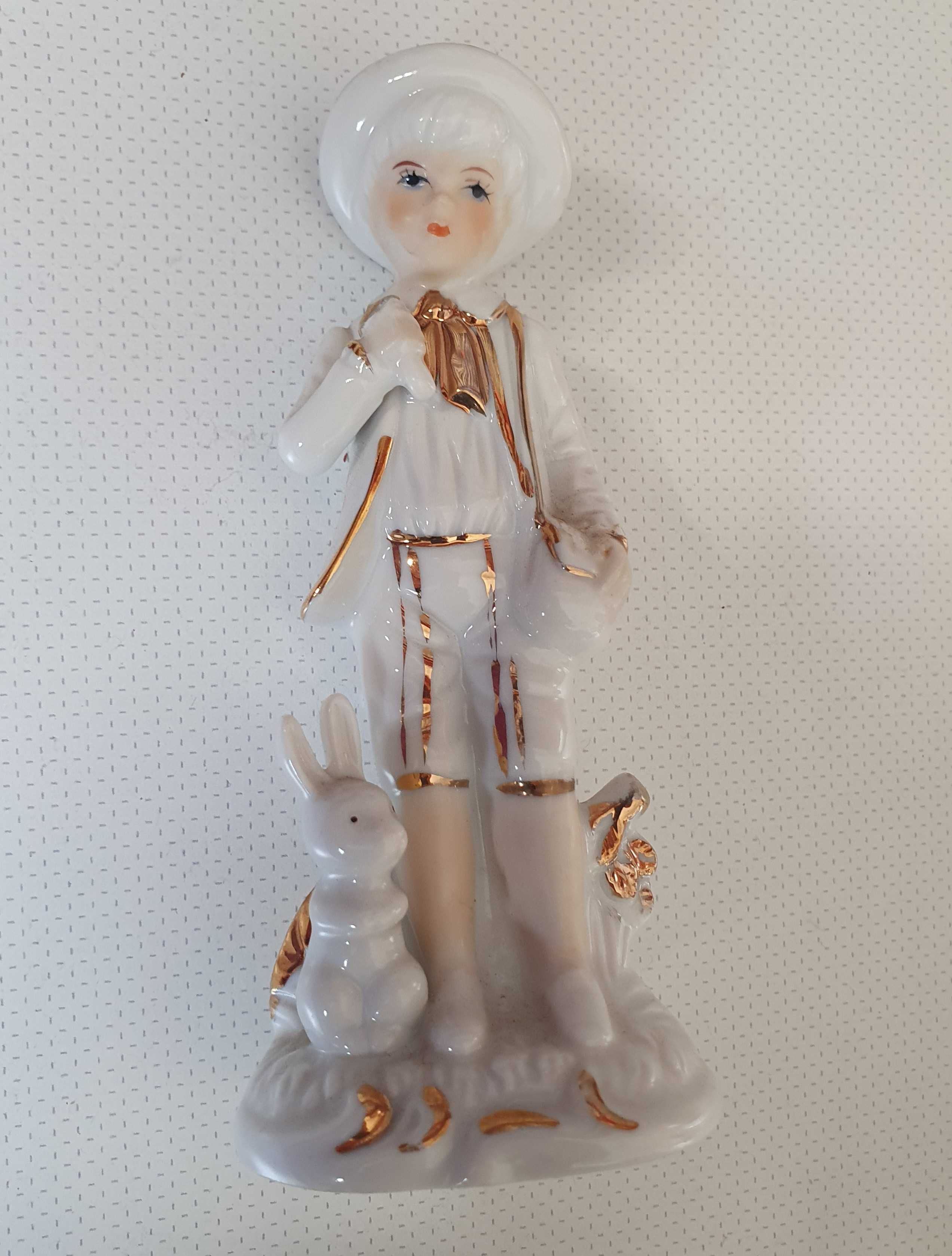Bibelot de Porcelana - Fina Figura com banho de ouro - Made in Korea