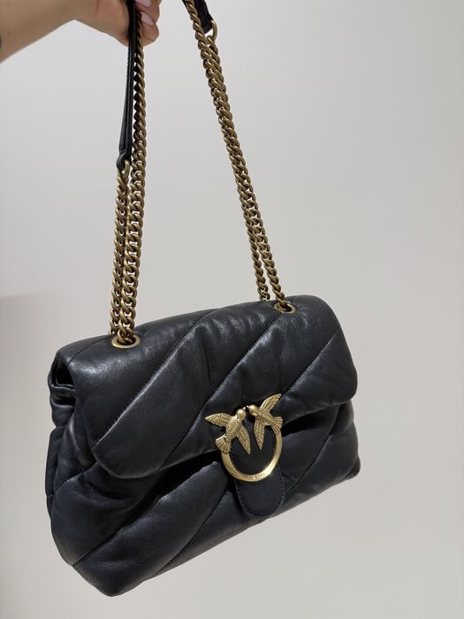 Torebka Pinko Classic Puff M czarna torebka na ramie