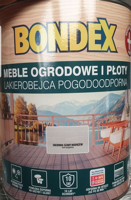Lakierobejca Bondex Pogodoodporna Srebrno-Szary Palisander Szara Jodła