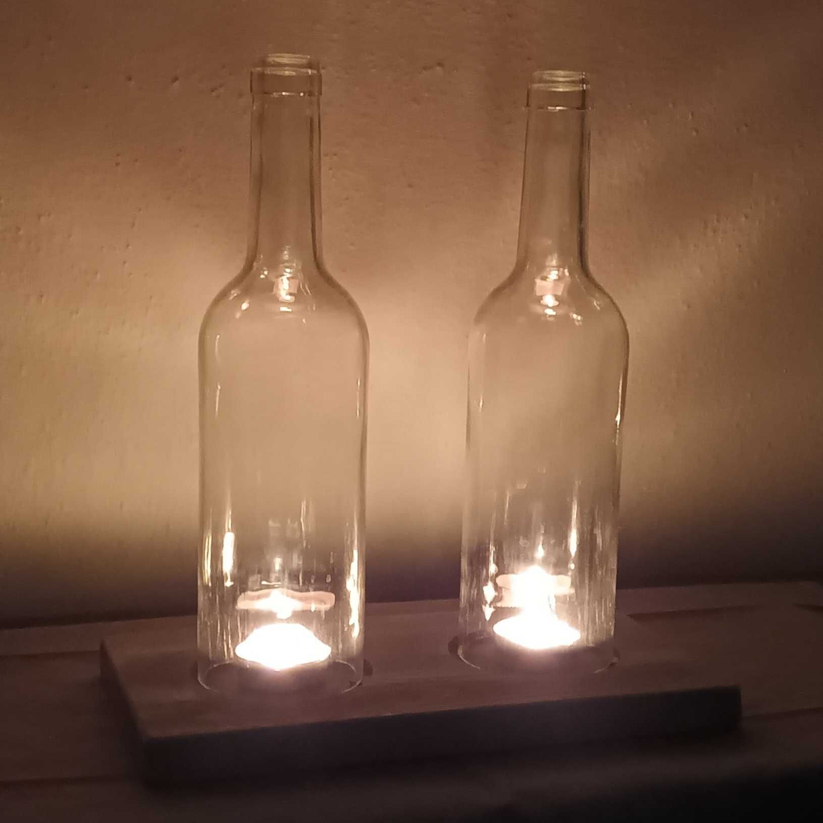 Świecznik z butelek po winie