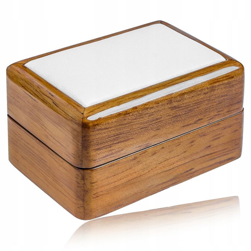 Eleganckie Drewniane Pudełko Jubilerskie Na Obrączki Ślubne Premium+gr