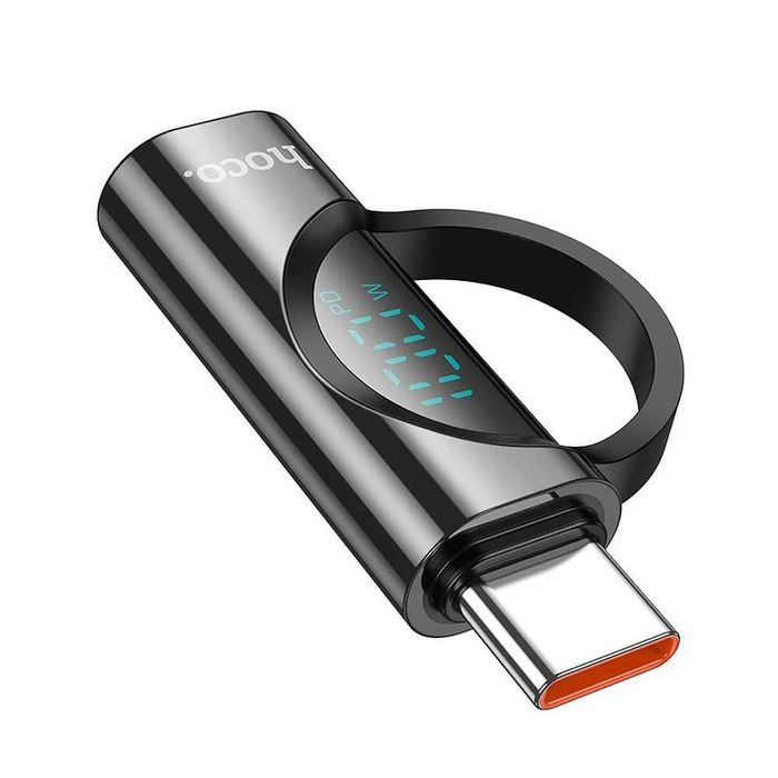 HOCO Adapter Typ C z wyświetlaczem 5A 100W Miernik Ładowania
