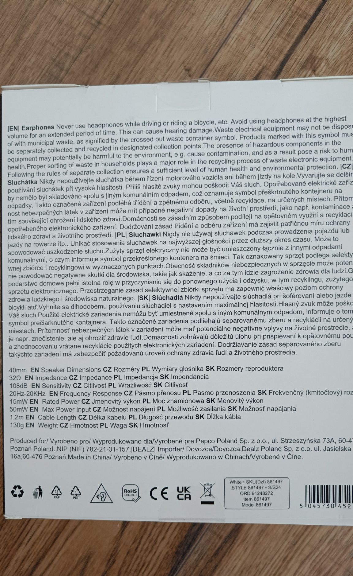 Białe słuchawki nauszne NOWE z metką