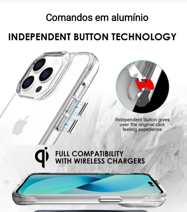Capa Anti-choque P/ iPhone 15 / iPhone 15 Pró / iPhone 13 Pró Max -24h