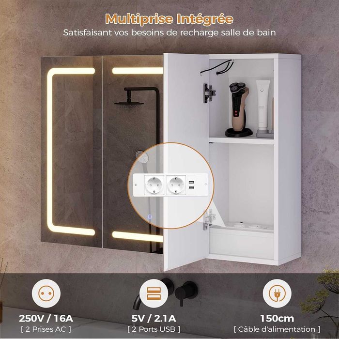 Nowa szafka łazienkowa z lustrem LED /lustro /półka/wnęka 80x60 !N210!