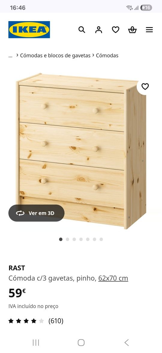 Comoda de pinho ikea