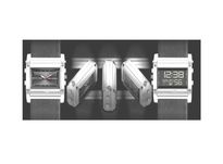 Relógio reversível digital e analógico dual time