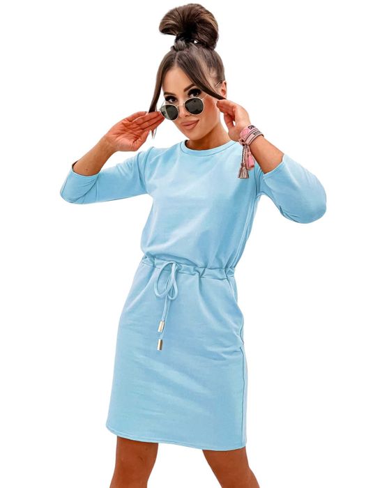 Bawełniana sportowa sukienka baby blue M 38 ze ściągaczem MOON